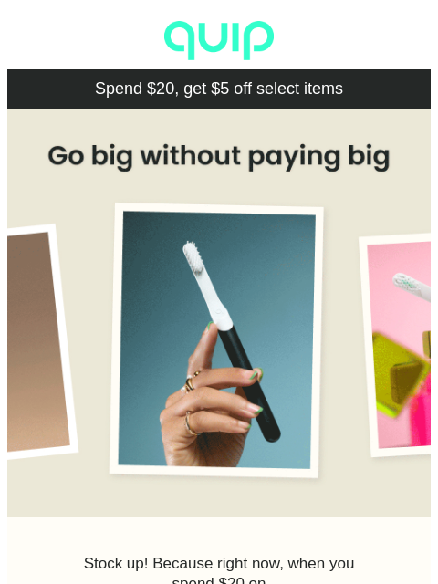 getquip newsletter: 🚨 Extra $5 off select items!