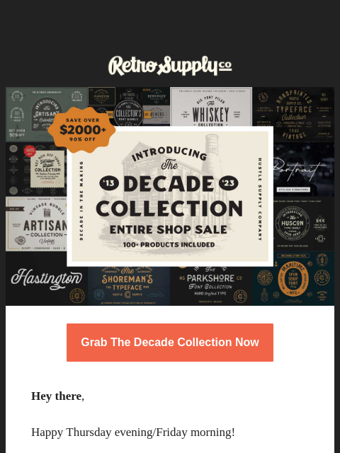 retrosupply newsletter: Introducing The Decade Collection