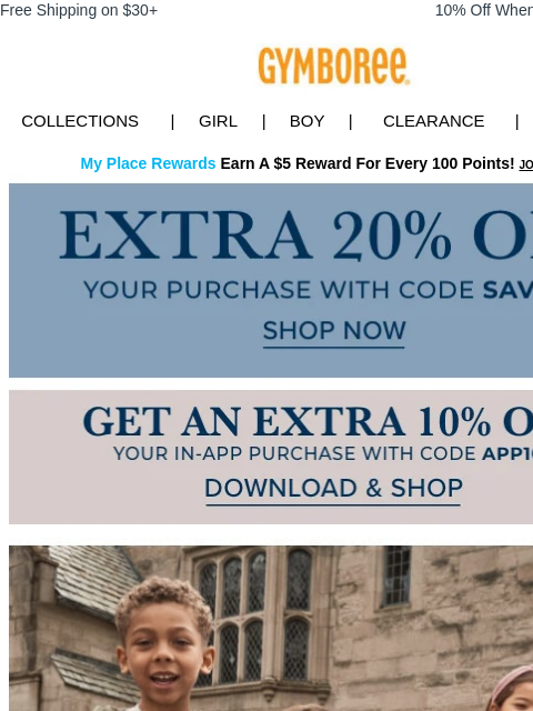 gymboree newsletter: Your sneak peek at Fall looks 👀+ extra 20% off yo...