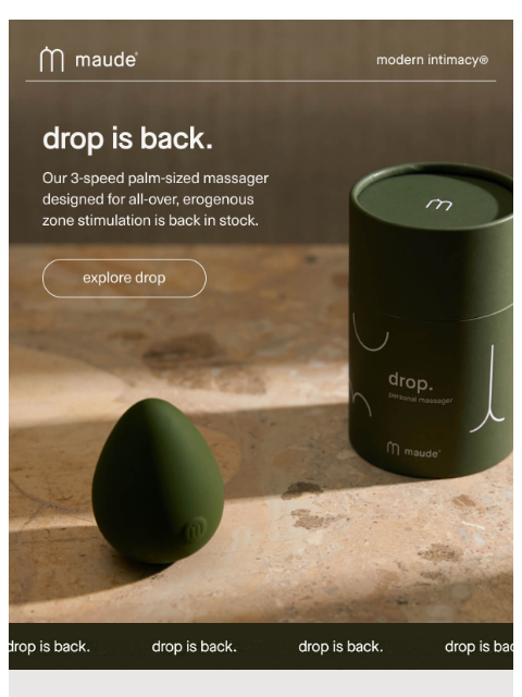 getmaude newsletter: drop is back.