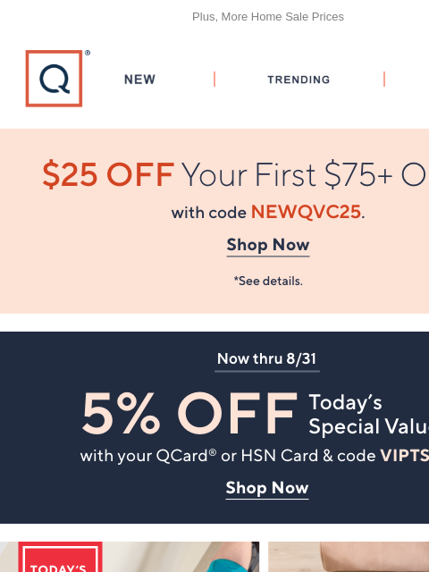 qvcemail newsletter: Today! 5 Easy Pays & Dyson TSV® + Get $25 Off