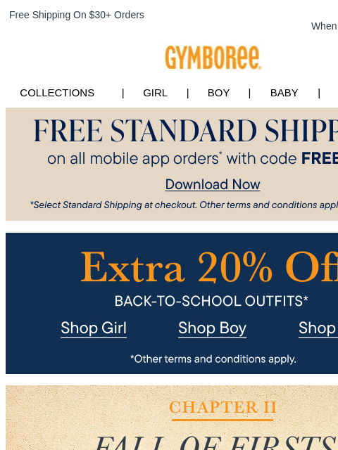 gymboree newsletter: New! Autumn Looks for Every Iconic Moment