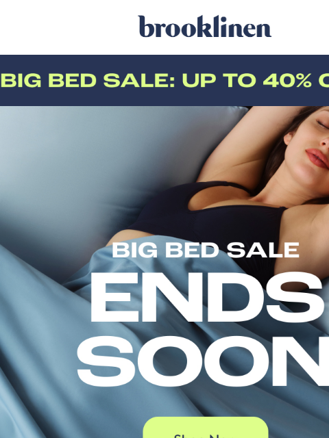 brooklinen newsletter: 20% Off Bedding Faves Ends Soon
