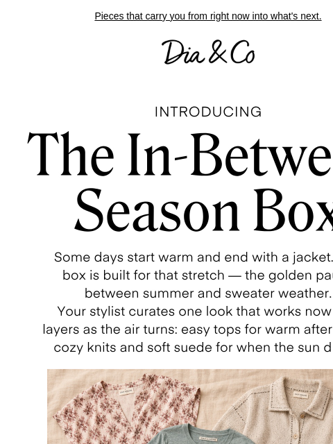 dia newsletter: The transitional edit, styled for you