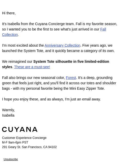 cuyana newsletter: Between Us, Don't Wait on These