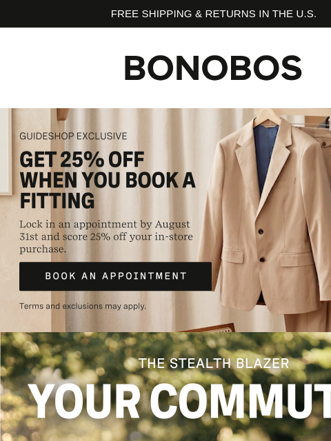 bonobos newsletter: Meet the Stealth Blazer | Built for the Hustle
