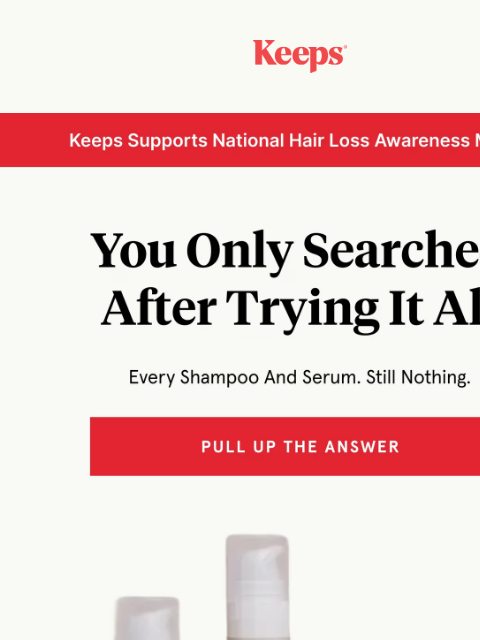 keeps newsletter: Why Is Your Hair Still Thinning?