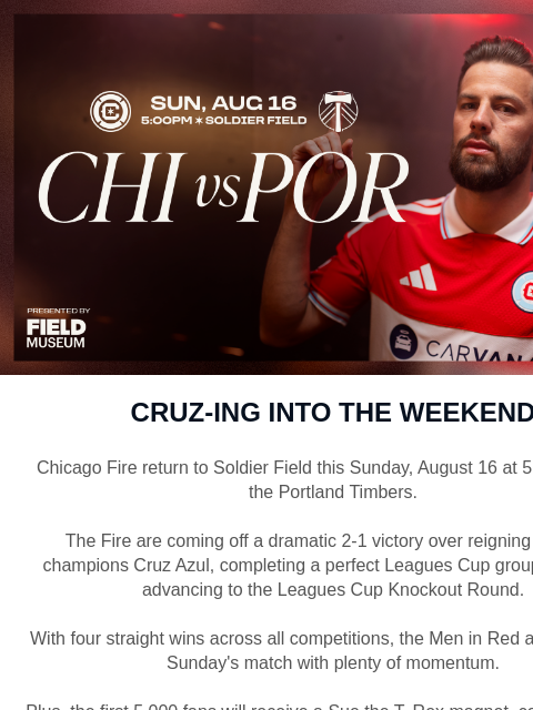 chicagofirefc newsletter: Cruz-ing Into the Weekend 😎
