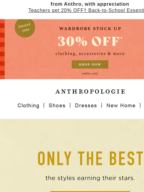 anthropologie newsletter: The styles everyone comes back for