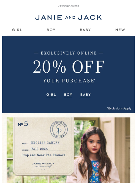 janieandjack newsletter: A floral worth falling for