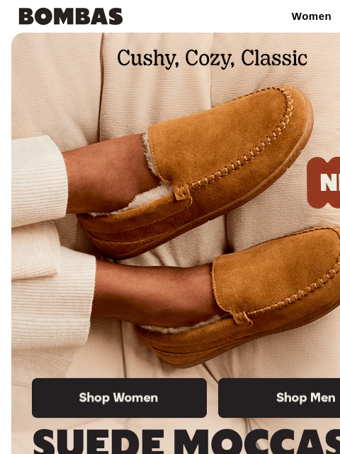 bombas newsletter: Meet the New Suede Moccasin Slipper