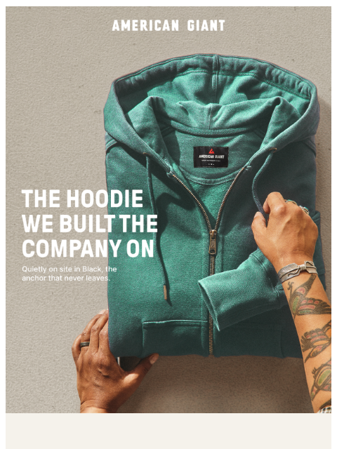 american-giant newsletter: Our Classic Hoodie, Now in Blue Spruce