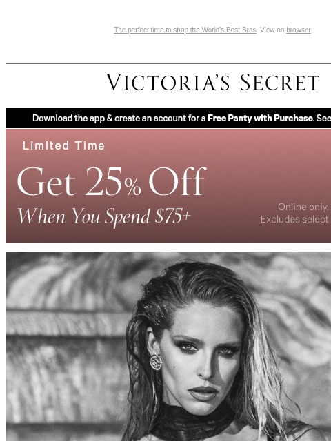 victoriassecret newsletter: Attn: Get 25% Off When You Spend $75+