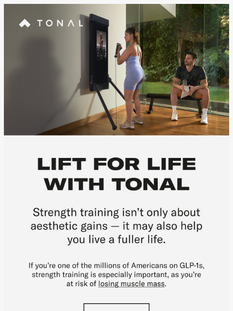 tonal newsletter: Muscle = Longevity