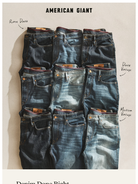 american-giant newsletter: New Dark Vintage Wash for Dakota Denim