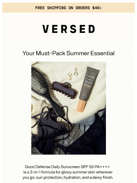 versedskin newsletter: Packing? Bring This.