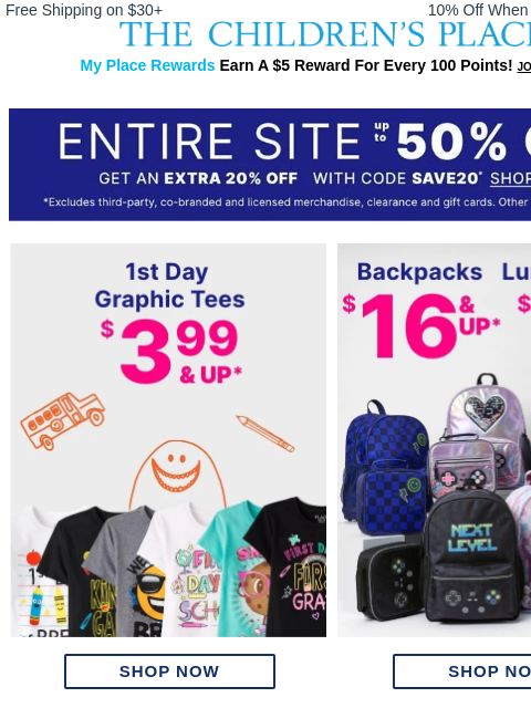 childrensplace newsletter: ICYMI: Your Exclusive Back-to-School Bonus Inside