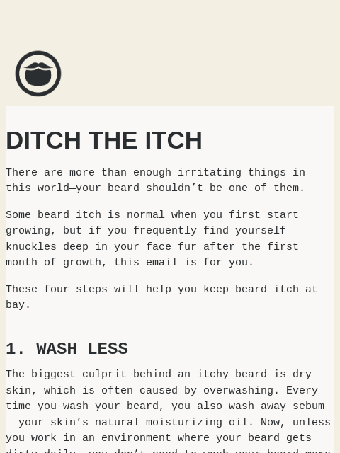beardbrand newsletter: 99 problems but an itch ain’t one