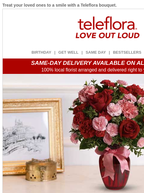 teleflora newsletter: Send Blooming Love 🌸 Enjoy 20% Off