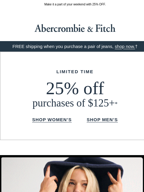 abercrombie newsletter: Introducing the Sunday Sets Collection.