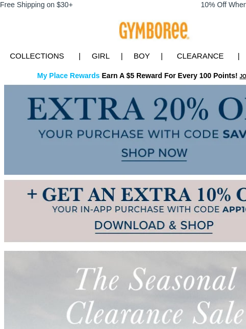 gymboree newsletter: Extra 20% off 🤝 your soon-to-be-favorite looks