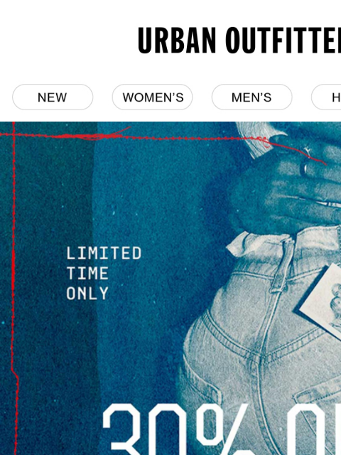 urbanoutfitters newsletter: nbd, just 30% off BDG Jeans