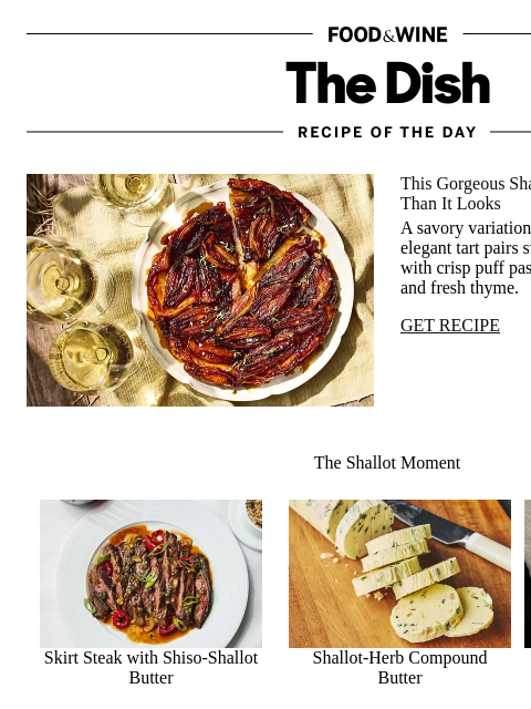 foodandwine newsletter: Shallot Tarte Tatin