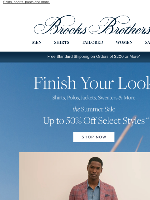 brooksbrothers newsletter: Up to 50% off during the Summer Sale