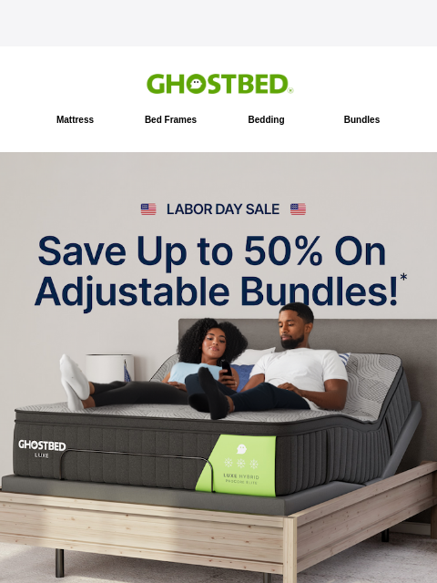 ghostbed newsletter: 🇺🇸  We Beat Competitor Prices by 50%