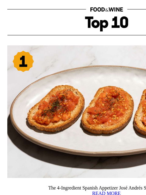 foodandwine newsletter: The 4-Ingredient Spanish Appetizer José Andrés Swe...