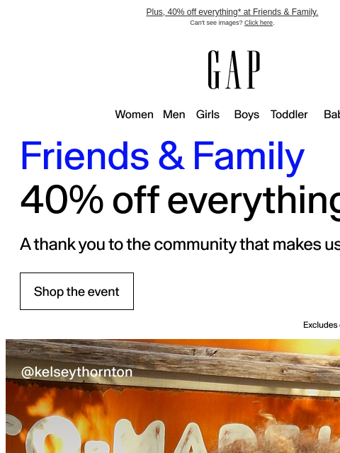 gap newsletter: A gift from us: 40% off our best jeans