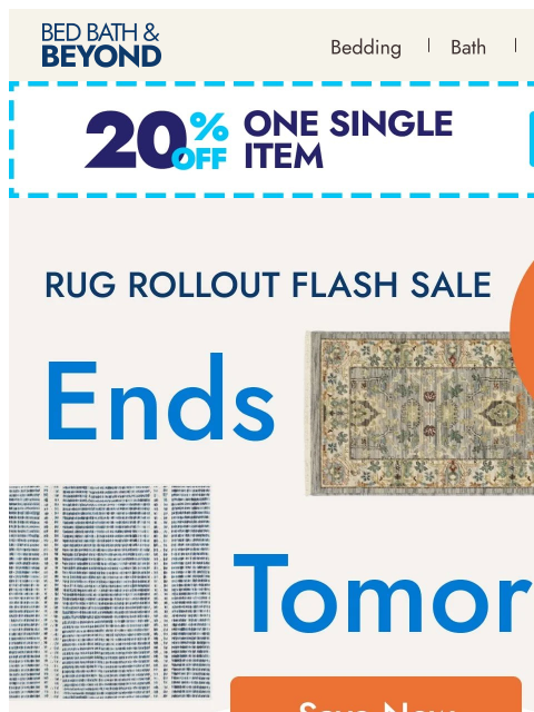 bedbathandbeyond newsletter: Your rug style, up to 70% off ✨