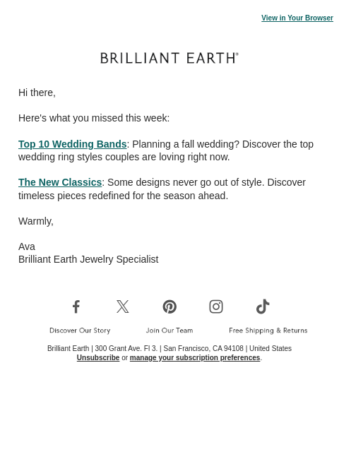 brilliantearth newsletter: We're falling hard for these