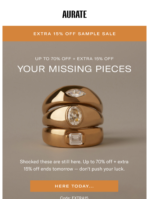 auratenewyork newsletter: SAMPLE SALE: YOU MISSED THESE