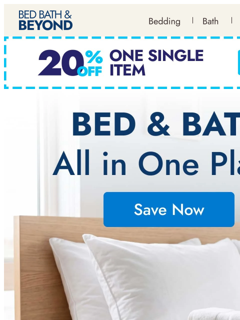 bedbathandbeyond newsletter: Bed & bath essentials, all in one place