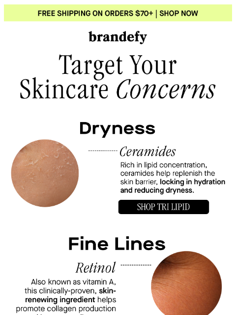 brandefyskin newsletter: Fine lines? Dark spots? Start here.