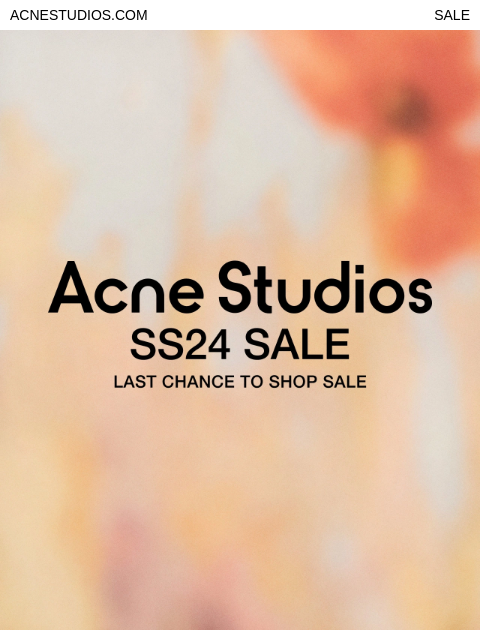 Shop sale on a selection of styles available online at acnestudios.com ACNESTUDIOS.COM SALE sale else Shop women's sale Shop men's sale Shop woman Shop man Stores Customer service View browser