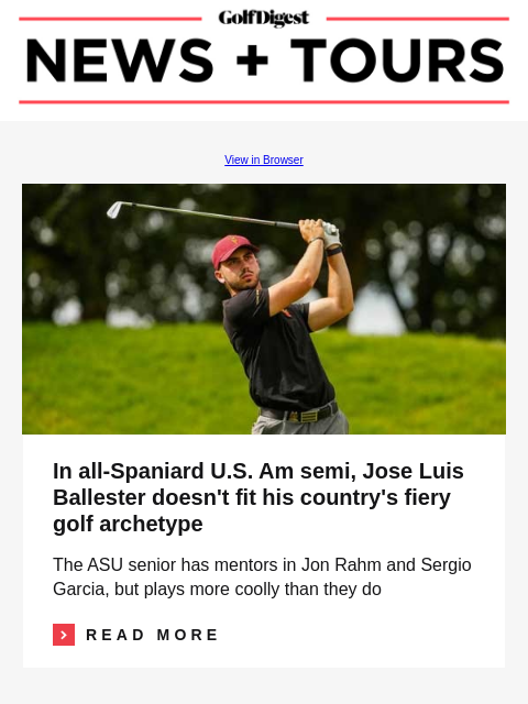 Scottie Scheffler is a killer on the course, but he's got a soft spot for these little things GolfDigest View in Browser Jose Luis Ballester In all-Spaniard US Am semi, Jose Luis Ballester doesn