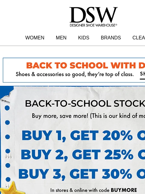 dsw newsletter: FINAL. HOURS. UP TO 30% OFF 📣
