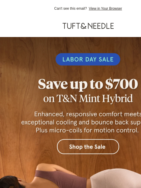 tuftandneedle newsletter: HUGE NEWS: 27% off T&N Mint Hybrid