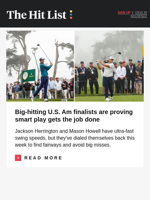 golfdigest newsletter: Bob Mac set to stare down Scheffler