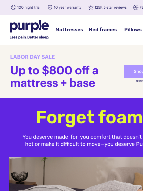 purple newsletter: Still sleeping on foam?