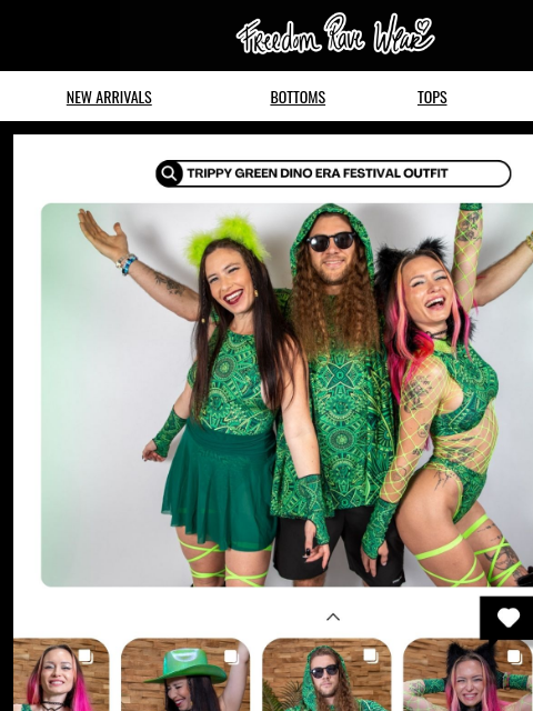 freedomravewear newsletter: Trippy Green Dino Era