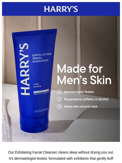 harrys newsletter: 5-star reviews for our Facial Cleanser ⭐️⭐️⭐️⭐️⭐️