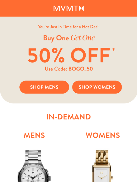 mvmt newsletter: MVMT BOGO: Two Looks, One Deal