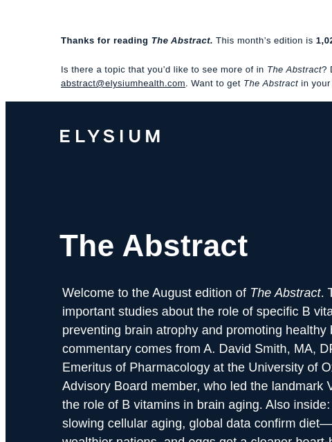 elysiumhealth newsletter: Can magic mushrooms slow aging?