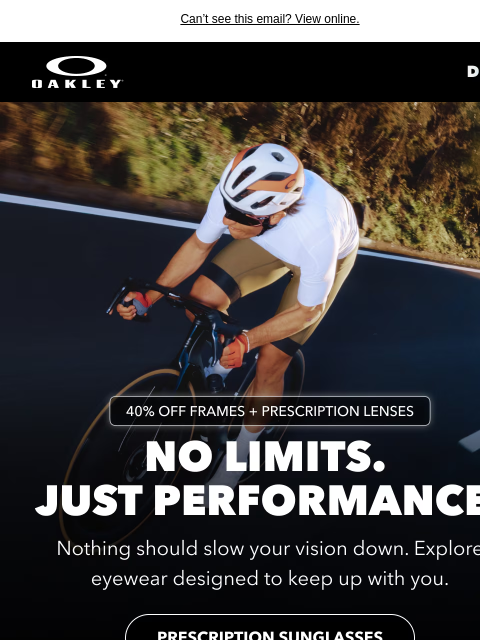 oakley newsletter: Performance Starts With Sharp Vision