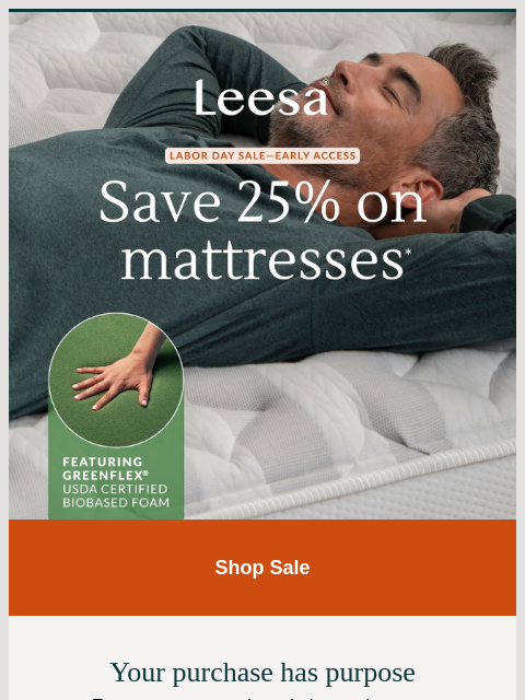 leesasleep newsletter: 25% off mattresses (and an extra reason to feel go...