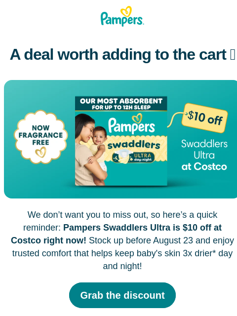 pampers newsletter: Save on Swaddlers Ultra at Costco