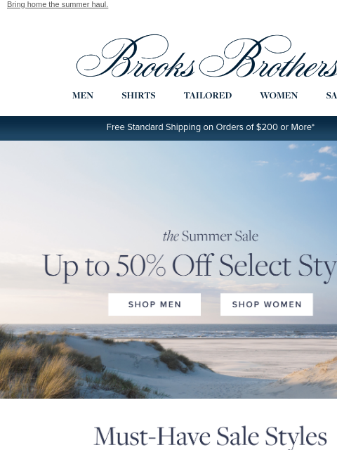 brooksbrothers newsletter: Ends Tomorrow: up to 50% off select styles
